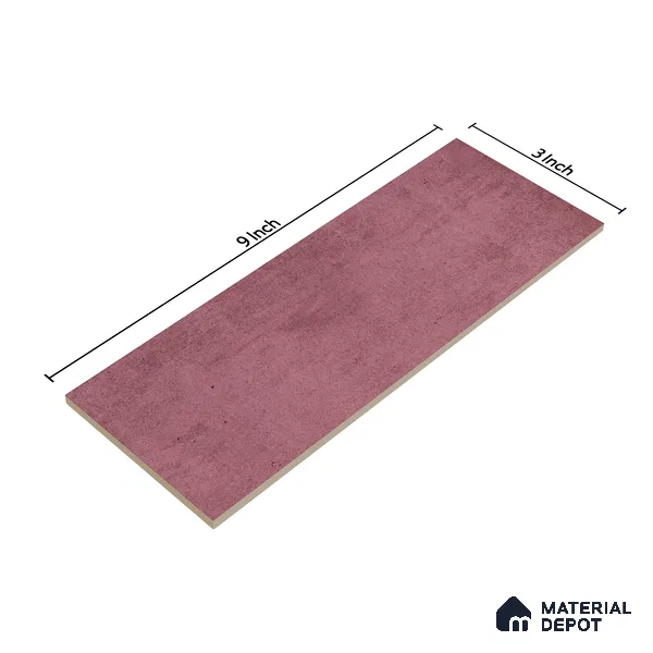 Subway Wall Tile TL 06164 B Solara Coral Blush Base 9 x 3 inch Ceramic Glossy Finish - 10 mm | 25 Random Design | Suitable for Accent / Feature Walls, Bathroom, Kitchen Wall & Backsplashes (Sample)