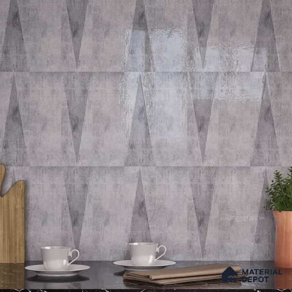 Subway Wall Tile TL 06164 C Solara Lunar Stone Decor 9 x 3 inch Ceramic Glossy Finish - 10 mm | 25 Random Design | Suitable for Accent / Feature Walls, Bathroom, Kitchen Wall & Backsplashes (Sample)