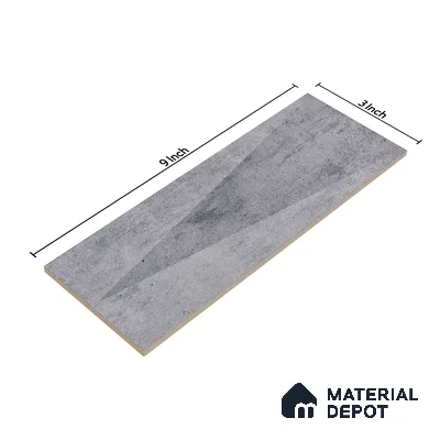 Subway Wall Tile TL 06164 C Solara Lunar Stone Decor 9 x 3 inch Ceramic Glossy Finish - 10 mm | 25 Random Design | Suitable for Accent / Feature Walls, Bathroom, Kitchen Wall & Backsplashes (Sample)