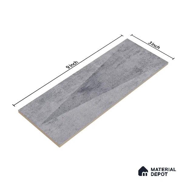 Subway Wall Tile TL 06164 C Solara Lunar Stone Decor 9 x 3 inch Ceramic Glossy Finish - 10 mm | 25 Random Design | Suitable for Accent / Feature Walls, Bathroom, Kitchen Wall & Backsplashes (Sample)
