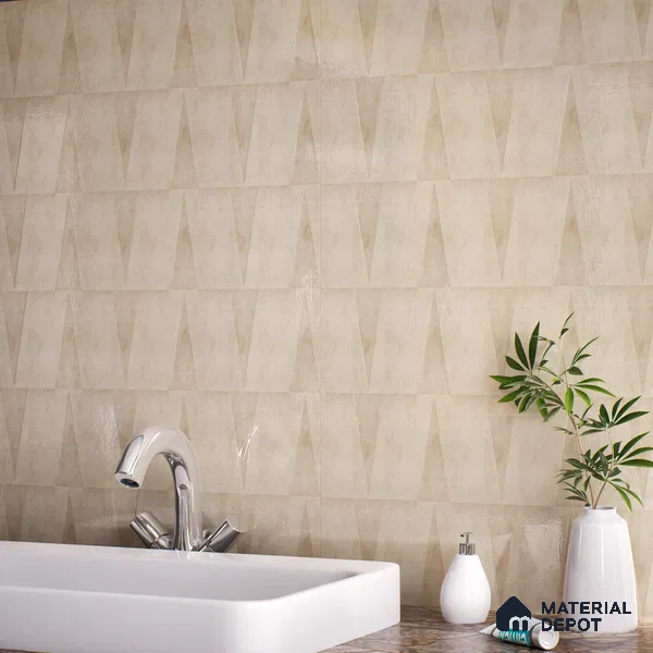 Subway Wall Tile TL 06164 F Solara Desert Sand Base 9 x 3 inch Ceramic Glossy Finish - 10 mm | 25 Random Design | Suitable for Accent / Feature Walls, Bathroom, Kitchen Wall & Backsplashes (Sample)
