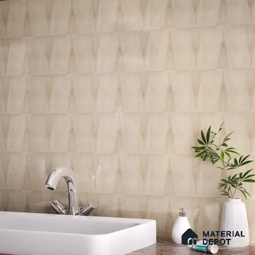 Subway Wall Tile TL 06164 F Solara Desert Sand Base 9 x 3 inch Ceramic Glossy Finish - 10 mm | 25 Random Design | Suitable for Accent / Feature Walls, Bathroom, Kitchen Wall & Backsplashes