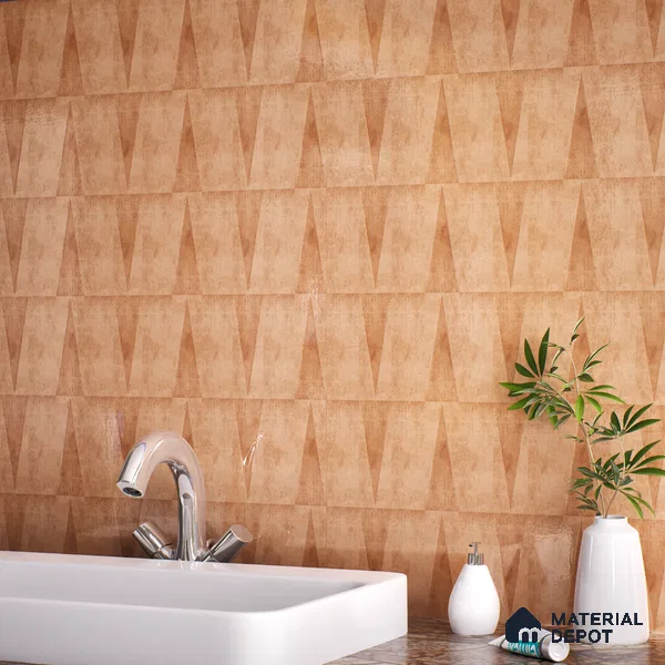 Subway Wall Tile TL 06164 H Solara Soft Dune Base 9 x 3 inch Ceramic Glossy Finish - 10 mm | 25 Random Design | Suitable for Accent / Feature Walls, Bathroom, Kitchen Wall & Backsplashes (Sample)