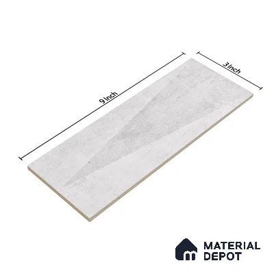 Subway Wall Tile TL 06164 I Solara Alpine White Decor 9 x 3 inch Ceramic Glossy Finish - 10 mm | 25 Random Design | Suitable for Accent / Feature Walls, Bathroom, Kitchen Wall & Backsplashes (Sample)
