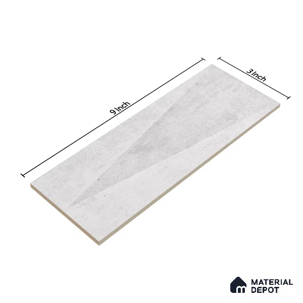 Subway Wall Tile TL 06164 I Solara Alpine White Decor 9 x 3 inch Ceramic Glossy Finish - 10 mm | 25 Random Design | Suitable for Accent / Feature Walls, Bathroom, Kitchen Wall & Backsplashes (Sample)