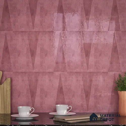Subway Wall Tile TL 06164 Solara Coral Blush Decor 9 x 3 inch Ceramic Glossy Finish - 10 mm | 25 Random Design | Suitable for Accent / Feature Walls, Bathroom, Kitchen Wall & Backsplashes