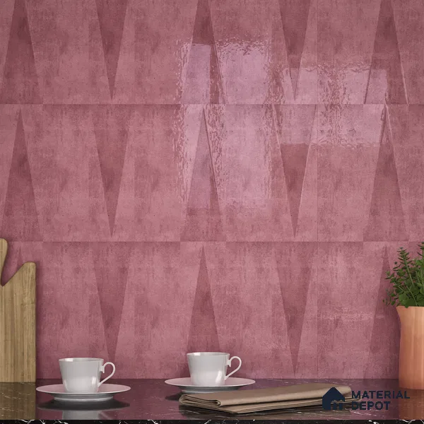 Subway Wall Tile TL 06164 Solara Coral Blush Decor 9 x 3 inch Ceramic Glossy Finish - 10 mm | 25 Random Design | Suitable for Accent / Feature Walls, Bathroom, Kitchen Wall & Backsplashes (Sample)