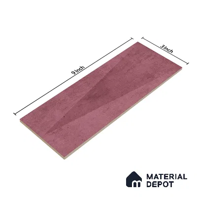 Subway Wall Tile TL 06164 Solara Coral Blush Decor 9 x 3 inch Ceramic Glossy Finish - 10 mm | 25 Random Design | Suitable for Accent / Feature Walls, Bathroom, Kitchen Wall & Backsplashes (Sample)