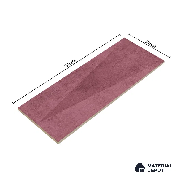 Subway Wall Tile TL 06164 Solara Coral Blush Decor 9 x 3 inch Ceramic Glossy Finish - 10 mm | 25 Random Design | Suitable for Accent / Feature Walls, Bathroom, Kitchen Wall & Backsplashes (Sample)