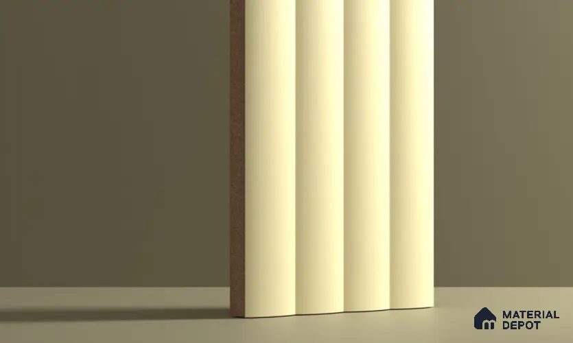 Fluted Subway Wall Tile TL 06165 B Whistle Glow Whisper 12 x 3 inch Ceramic Matte Finish - 10 mm | Suitable for Accent / Feature Walls, Bathroom, Kitchen Wall & Backsplashes