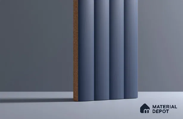 Fluted Subway Wall Tile TL 06165 D Whistle Indigo Drift 12 x 3 inch Ceramic Matte Finish - 10 mm  | Suitable for Accent / Feature Walls, Bathroom, Kitchen Wall & Backsplashes
