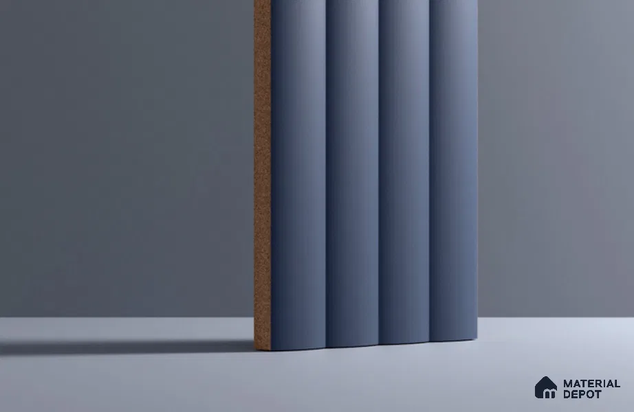Fluted Subway Wall Tile TL 06165 D Whistle Indigo Drift 12 x 3 inch Ceramic Matte Finish - 10 mm  | Suitable for Accent / Feature Walls, Bathroom, Kitchen Wall & Backsplashes