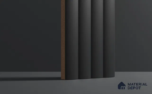 Fluted Subway Wall Tile TL 06165 C Whistle Raven Shadow 12 x 3 inch Ceramic Matte Finish - 10 mm  | Suitable for Accent / Feature Walls, Bathroom, Kitchen Wall & Backsplashes (Sample)