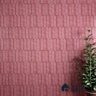 Subway Wall Tile TL 06163 C Cavalier Picket Rose Glow 12 x 3 inch Ceramic Glossy Finish - 10 mm | 16 Random Design | Suitable for Accent / Feature Walls, Bathroom, Kitchen Wall & Backsplashes