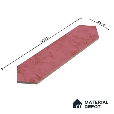 Subway Wall Tile TL 06163 C Cavalier Picket Rose Glow 12 x 3 inch Ceramic Glossy Finish - 10 mm | 16 Random Design | Suitable for Accent / Feature Walls, Bathroom, Kitchen Wall & Backsplashes