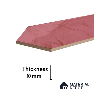 Subway Wall Tile TL 06163 C Cavalier Picket Rose Glow 12 x 3 inch Ceramic Glossy Finish - 10 mm | 16 Random Design | Suitable for Accent / Feature Walls, Bathroom, Kitchen Wall & Backsplashes