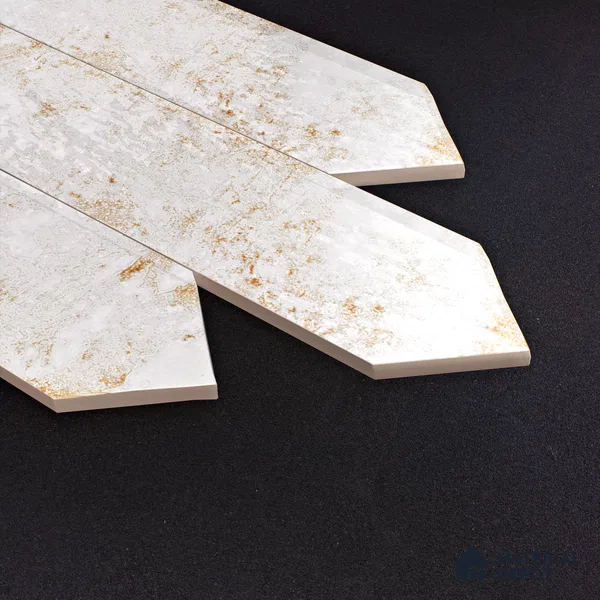 Subway Wall Tile TL 06163 D Cavalier Picket Snow Pearl 12 x 3 inch Ceramic Glossy Finish - 10 mm | 16 Random Design | Suitable for Accent / Feature Walls, Bathroom, Kitchen Wall & Backsplashes (Sample)
