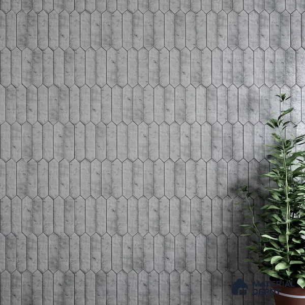 Subway Wall Tile TL 06163 F Cavalier Picket Slate Gleam 12 x 3 inch Ceramic Glossy Finish - 10 mm | 16 Random Design | Suitable for Accent / Feature Walls, Bathroom, Kitchen Wall & Backsplashes (Sample)
