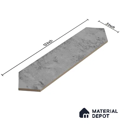 Subway Wall Tile TL 06163 F Cavalier Picket Slate Gleam 12 x 3 inch Ceramic Glossy Finish - 10 mm | 16 Random Design | Suitable for Accent / Feature Walls, Bathroom, Kitchen Wall & Backsplashes (Sample)