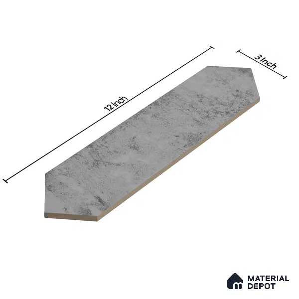 Subway Wall Tile TL 06163 F Cavalier Picket Slate Gleam 12 x 3 inch Ceramic Glossy Finish - 10 mm | 16 Random Design | Suitable for Accent / Feature Walls, Bathroom, Kitchen Wall & Backsplashes (Sample)