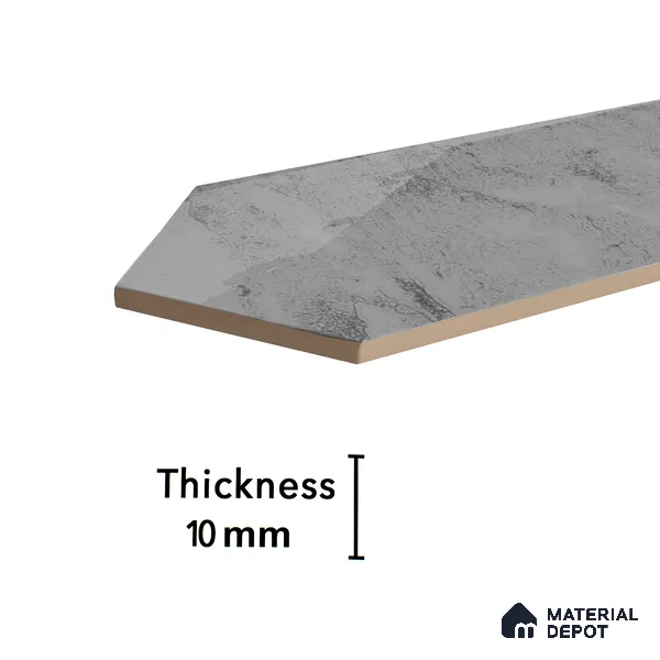 Subway Wall Tile TL 06163 F Cavalier Picket Slate Gleam 12 x 3 inch Ceramic Glossy Finish - 10 mm | 16 Random Design | Suitable for Accent / Feature Walls, Bathroom, Kitchen Wall & Backsplashes (Sample)
