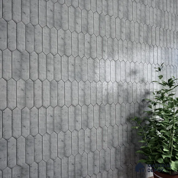 Subway Wall Tile TL 06163 F Cavalier Picket Slate Gleam 12 x 3 inch Ceramic Glossy Finish - 10 mm | 16 Random Design | Suitable for Accent / Feature Walls, Bathroom, Kitchen Wall & Backsplashes (Sample)