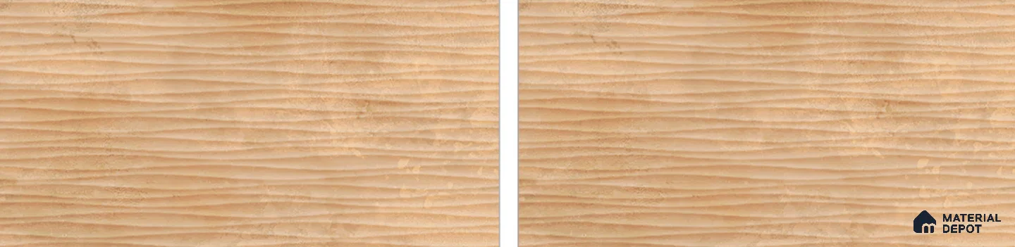 Highlighter Wall Tile TL 06480 C Brech Waves 2 ft x 1 ft Matte Finish Ceramic Tile - 8 mm | Suitable for Kitchen Backsplash, Bathroom & Basin Accent
