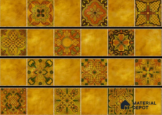 Moroccan Look Floor Tile TL 06574 D Penny Marfil Decore 35 Inch x 6 Inch Vitrified Matte Finish - 9 mm | Suitable for Living Room, Kitchen & Bedroom (Sample)
