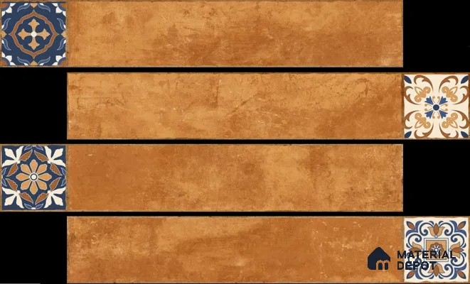 Stone Look Floor Tile TL 06571 Hannah Naranza 35 Inch x 6 Inch Vitrified Matte Finish - 9 mm | Suitable for Living Room, Kitchen & Bedroom (Sample)