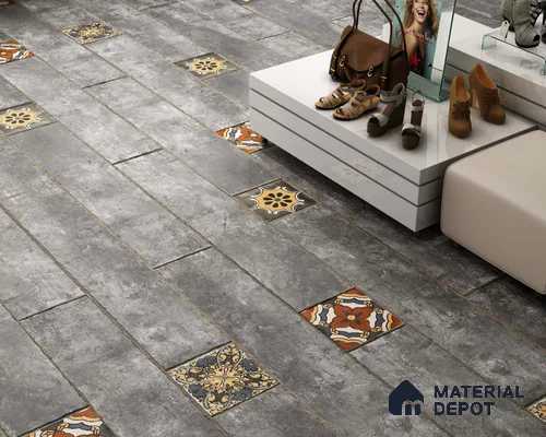 Stone Look Floor Tile TL 06571 F Hannah Oscura 35 Inch x 6 Inch Vitrified Matte Finish - 9 mm | Suitable for Living Room, Kitchen & Bedroom (Sample)