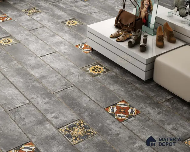 Stone Look Floor Tile TL 06571 F Hannah Oscura 35 Inch x 6 Inch Vitrified Matte Finish - 9 mm | Suitable for Living Room, Kitchen & Bedroom