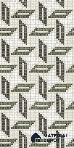 Faux Mosaic Floor & Wall Tile TL 10843 Emerald 4 ft x 2 ft Vitrified Granula Carving Matte Finish - 9 mm | 4 Random Design | Suitable for Living Room, Bedroom, Dining, Kitchen & Bathroom