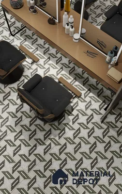 Faux Mosaic Floor & Wall Tile TL 10843 Emerald 4 ft x 2 ft Vitrified Granula Carving Matte Finish  - 9 mm | 4 Random Design | Suitable for Living Room, Bedroom, Dining, Kitchen & Bathroom (Sample)