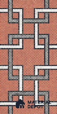 Faux Mosaic Floor & Wall Tile TL 10843 H Garnet 4 ft x 2 ft Vitrified Granula Carving Matte Finish  - 9 mm | 4 Random Design | Suitable for Living Room, Bedroom, Dining, Kitchen & Bathroom