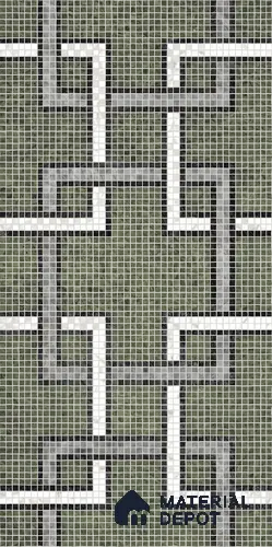 Faux Mosaic Floor & Wall Tile TL 10843 D Jade 4 ft x 2 ft Vitrified Granula Carving Matte Finish - 9 mm | 4 Random Design | Suitable for Living Room, Bedroom, Dining, Kitchen & Bathroom
