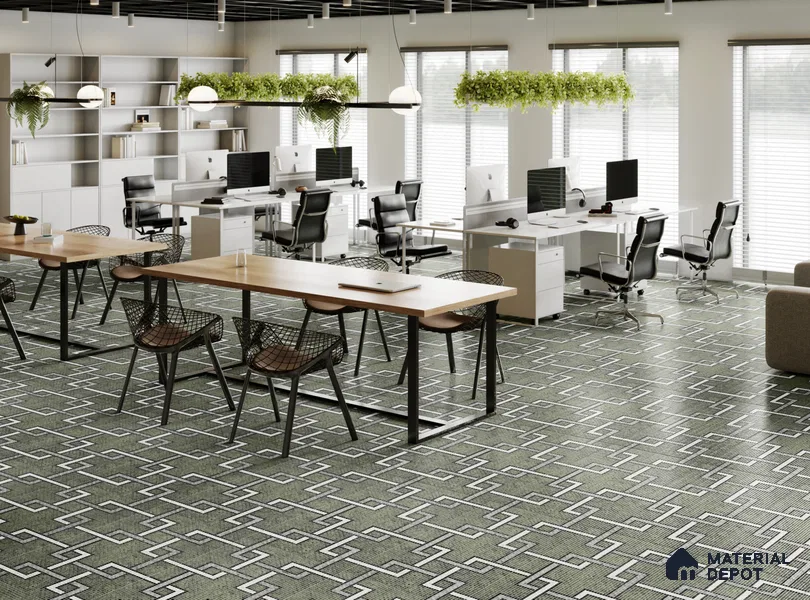 Faux Mosaic Floor & Wall Tile TL 10843 D Jade 4 ft x 2 ft Vitrified Granula Carving Matte Finish  - 9 mm | 4 Random Design | Suitable for Living Room, Bedroom, Dining, Kitchen & Bathroom (Sample)