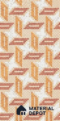 Faux Mosaic Floor & Wall Tile TL 10843 E Crimson 4 ft x 2 ft Vitrified Granula Carving Matte Finish  - 9 mm | 4 Random Design | Suitable for Living Room, Bedroom, Dining, Kitchen & Bathroom