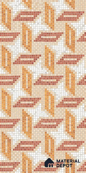 Faux Mosaic Floor & Wall Tile TL 10843 E Crimson 4 ft x 2 ft Vitrified Granula Carving Matte Finish - 9 mm | 4 Random Design | Suitable for Living Room, Bedroom, Dining, Kitchen & Bathroom
