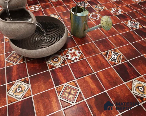 Stone Look Floor Tile TL 06573 E Cicilia Marron Art 35 Inch x 6 Inch Vitrified Matte Finish - 9 mm | Suitable for Living Room, Kitchen & Bedroom (Sample)