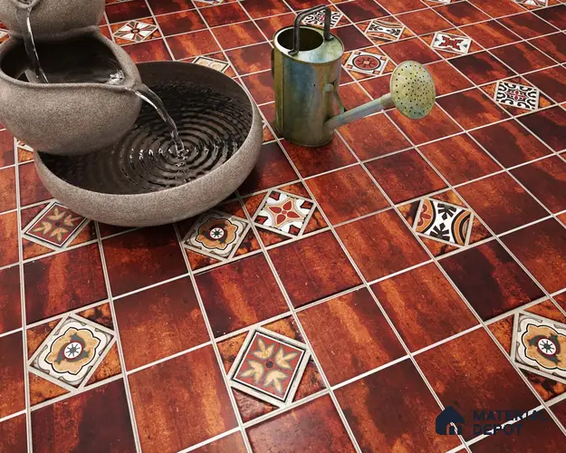Stone Look Floor Tile TL 06573 E Cicilia Marron Art 35 Inch x 6 Inch Vitrified Matte Finish - 9 mm | Suitable for Living Room, Kitchen & Bedroom