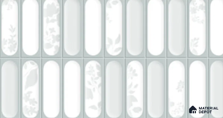 Highlighter Wall Tile TL 06540 V Lorient Aqua HL 2 ft x 1 ft Ceramic Matte Finish - 8 mm | Suitable for Living Room, Kitchen & Bathroom
