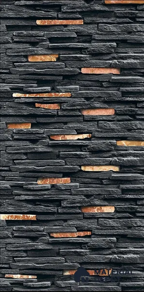 TL 00105 B Black 18 x 12 inch Matte Finish Ceramic High Depth Elevation Wall Tile - 8 mm