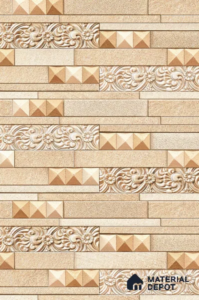 TL 00123 Beige 2 ft x 1 ft Matte Finish Ceramic High Depth Elevation Wall Tile - 9 mm