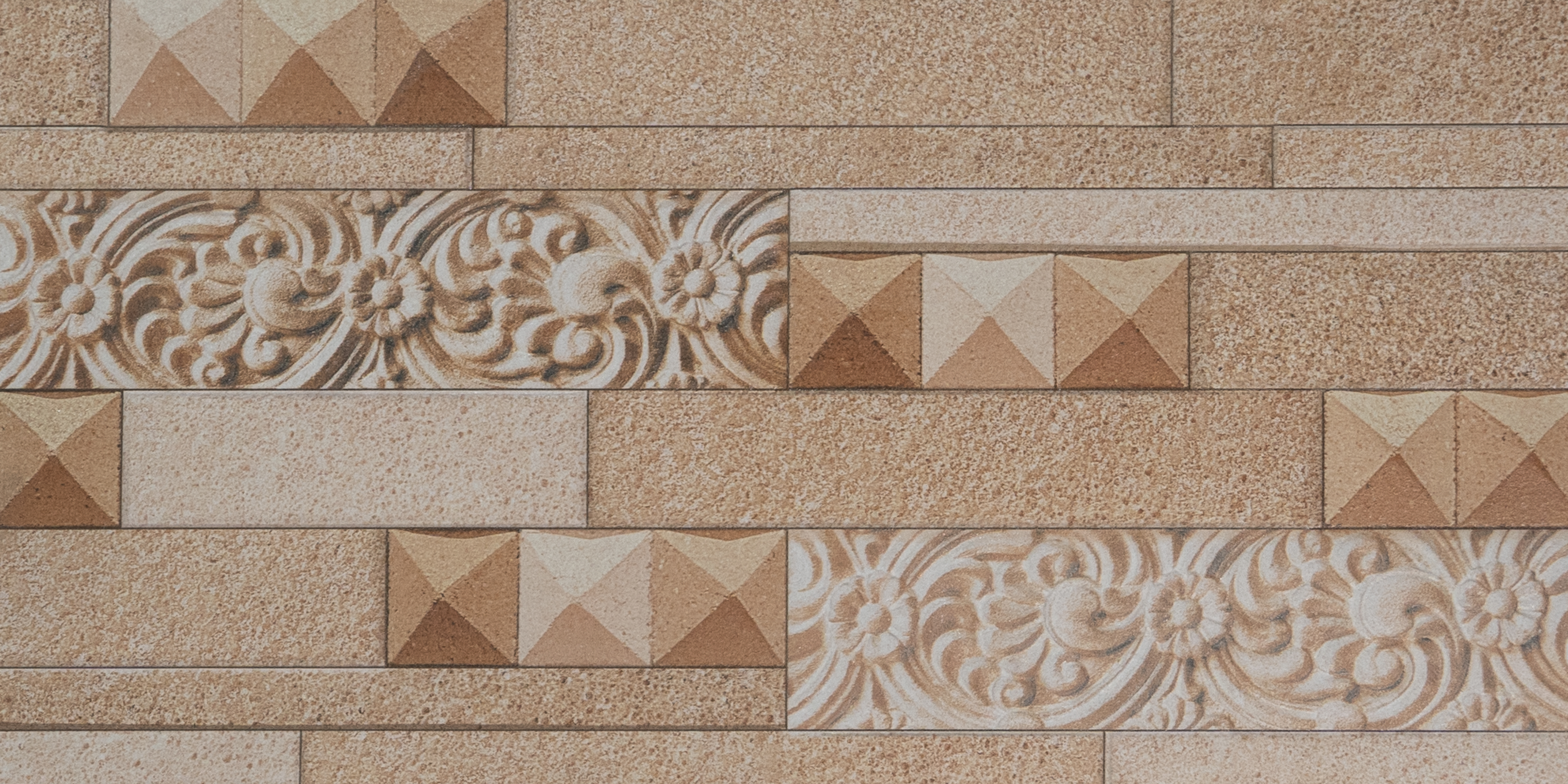 TL 00123 Beige 2 ft x 1 ft Matte Finish Ceramic High Depth Elevation Wall Tile - 9 mm
