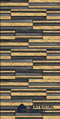 TL 00106 C Black & Brown 18 x 12 inch Matte Finish Ceramic High Depth Elevation Wall Tile - 8 mm