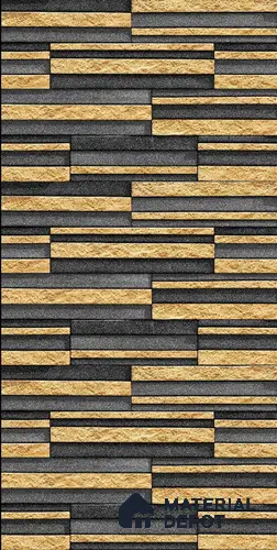 TL 00106 C Black & Brown 18 x 12 inch Matte Finish Ceramic High Depth Elevation Wall Tile - 8 mm