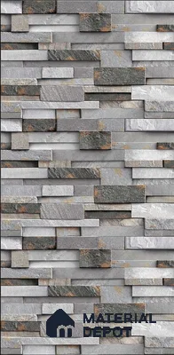 TL 00112 B Misty Grey 18 x 12 inch Matte Finish Ceramic High Depth Elevation Wall Tile - 8 mm