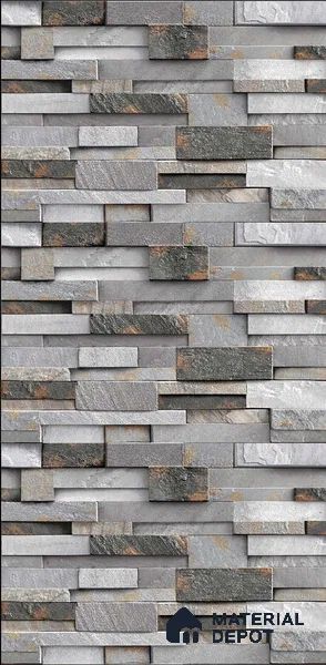 TL 00112 B Misty Grey 18 x 12 inch Matte Finish Ceramic High Depth Elevation Wall Tile - 8 mm