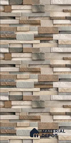 TL 00112 D Oragnic Brown 18 x 12 inch Matte Finish Ceramic High Depth Elevation Wall Tile - 8 mm