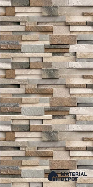 TL 00112 D Oragnic Brown 18 x 12 inch Matte Finish Ceramic High Depth Elevation Wall Tile - 8 mm
